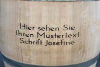 Text zur Individualisierung:  Mittig bei Tischplatte/Hocker/Daube-Arial