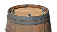 225L GESCHLIFFENES Weinfass mit SCHWARZEN Ringen als Stehtisch, Dekofass