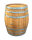 500L großes GESCHLIFFENES Weinfass mit silbernen Ringen als Stehtisch, Dekofass