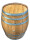 500L geschliffenes Weinfass mit silbernen Ringen als Stehtisch, Dekofass: natur,natur (verzinkt),nicht fixiert,ohne Rollen,ohne Tischplatte