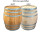 D 92cm - GESCHLIFFENES Weinfass halbiert aus Eichenholz natur (verzinkt),ohne Bohrung (Miniteich),natur,ohne Rollen,ohne Schlaufen